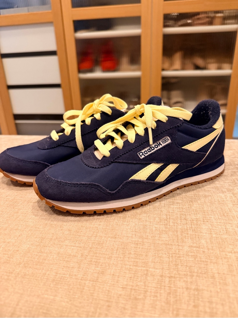 Reebok Classic AZ Sneaker - Women's - Navy and Butter Yellow retro gum sole